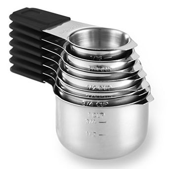 Magnetic Measuring Cups Set, Stainless Steel with Easy to Read Engraved Markings, Heavy-duty Nesting