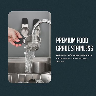 Magnetic Measuring Cups Set, Stainless Steel with Easy to Read Engraved Markings, Heavy-duty Nesting