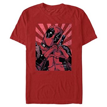 Men's Marvel Deadpool Heart Graphic Tee