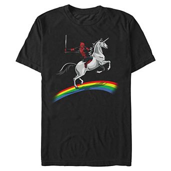 Men's Marvel Deadpool Unicorn Ride Graphic Tee
