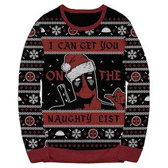 Men's Marvel Deadpool Naughty List Fleece Sweatshirt