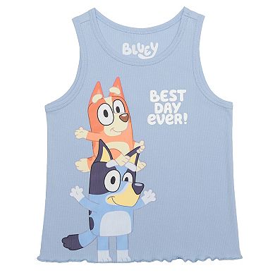 Girls 4-12 Bluey 2-Piece Best Day Ever Tank Top & Skirt Set