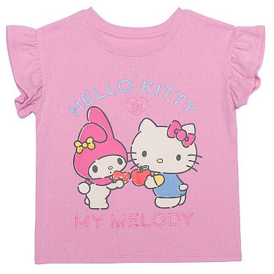 Girls 4-12 Hello Kitty & My Melody 2-Piece Top & Shorts Set