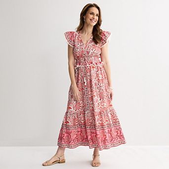 Women's Farmers Market V-Neck Midi Dress