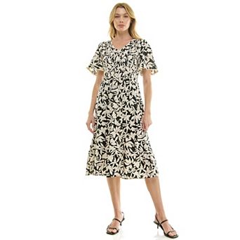 Women's Luxology Midi Dress with Smocking Detail