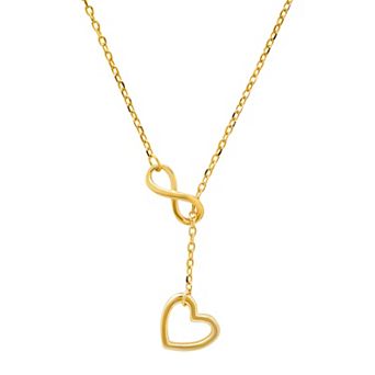 Queen Jewels Sterling Silver Infinity Heart Lariat Y-Necklace