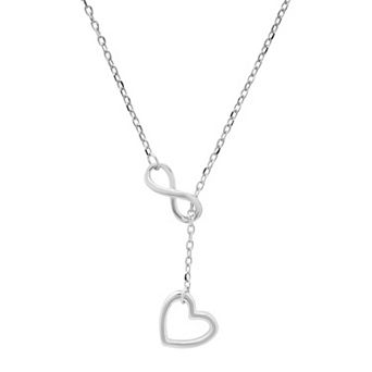 Queen Jewels Sterling Silver Infinity Heart Lariat Y-Necklace