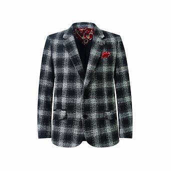 Elie Balleh Boys Slim Fit Checke Blazer