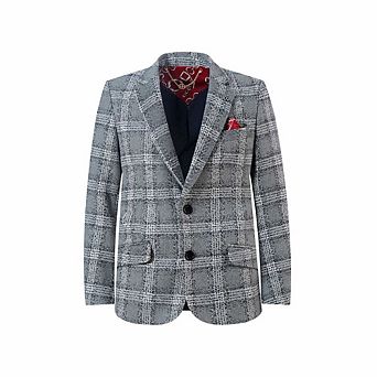 Elie Balleh Boys Slim Fit Checke Blazer
