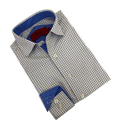 Elie Balleh Boys Slim Fit Plaid Button Down Shirt