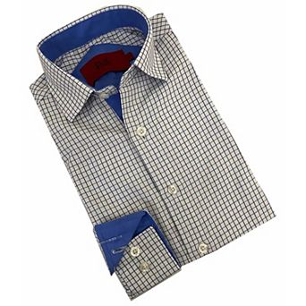 Elie Balleh Boys Slim Fit Plaid Button Down Shirt