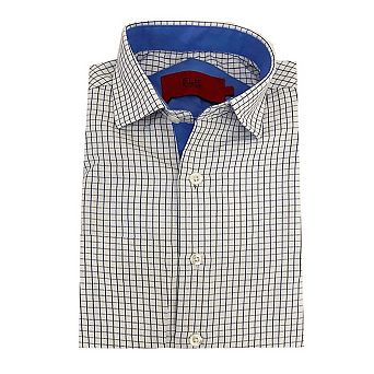 Elie Balleh Boys Slim Fit Plaid Short Sleeve Button-down Shirt