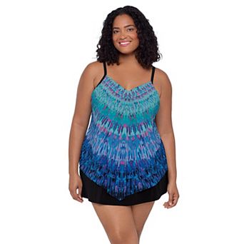 Plus Size Trimshaper V-Neck Tankini Swim Top