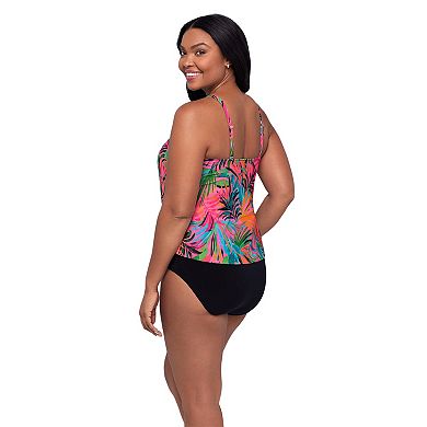 Women's Trimshaper Floral V-Neck Tankini Swim Top