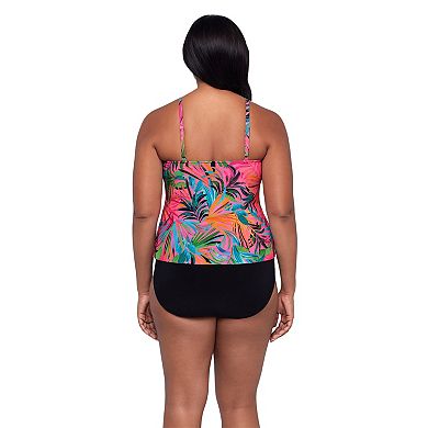 Women's Trimshaper Floral V-Neck Tankini Swim Top