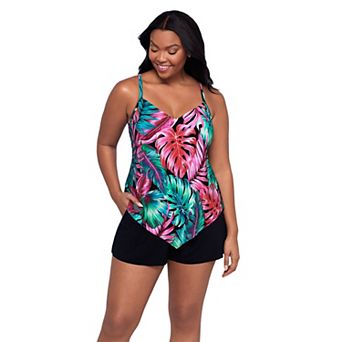 Women's Trimshaper Hank One-Piece Swimsuit with V-Neck & Adjustable Straps