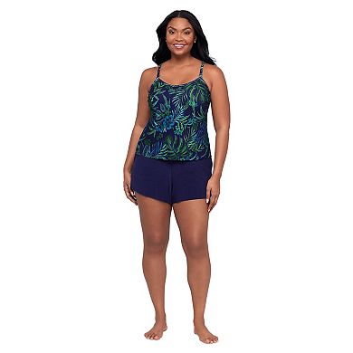 Plus Size Trimshaper Farrah Tie-Dye One-Piece Swimsuit