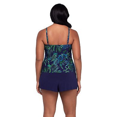 Plus Size Trimshaper Farrah Tie-Dye One-Piece Swimsuit
