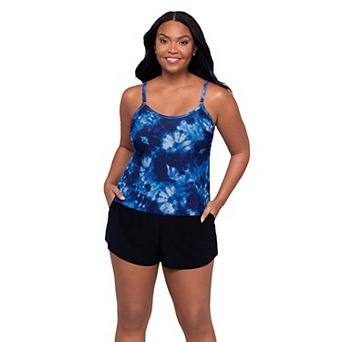 Plus Size Trimshaper Farrah Tie-Dye One-Piece Swimsuit