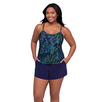 Plus Size Trimshaper Farrah Tie-Dye One-Piece Swimsuit