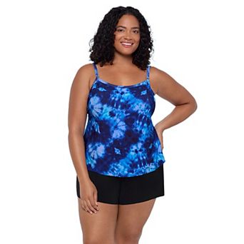 Plus Size Trimshaper Rachel Tankini with Adjustable Straps & Flattering Coverage