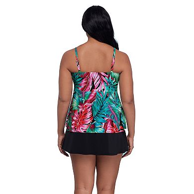 Women's Trimshaper Tropical Print Tankini Swim Top