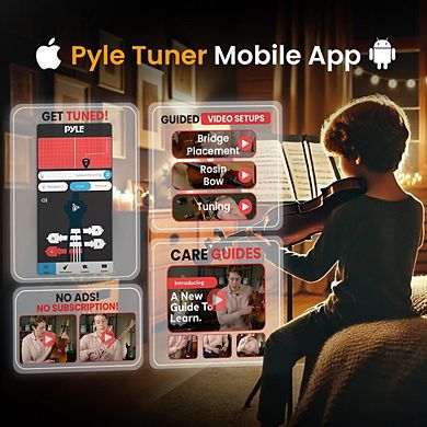 Pyle 16 Student Violin with Accessory Kit - Wood Grain Finish (PGVILN16)