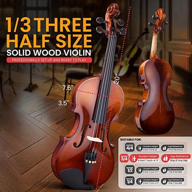 Pyle 16 Student Violin with Accessory Kit - Wood Grain Finish (PGVILN16)