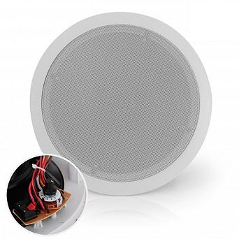 8” Ceiling Speaker 2-Way 70V Audio Stereo Subwoofer, Tweeter 600 watt for Home Sound System White