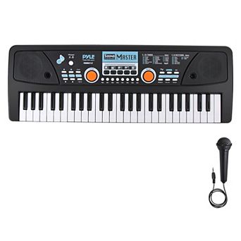Pyle 49-Key Portable Karaoke Keyboard with Wired Microphone PKBRD4112 - Black