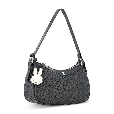 Danielle Nicole Miffy Quilted PU Shoulder Bag with Charm in Black