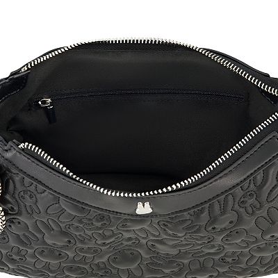 Danielle Nicole Miffy Quilted PU Shoulder Bag with Charm in Black