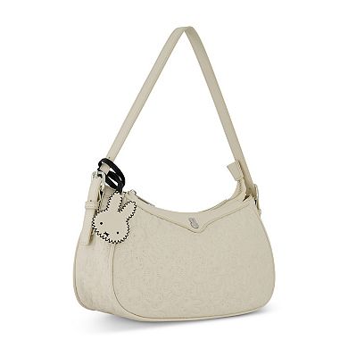 Danielle Nicole Miffy Quilted PU Shoulder Bag with Charm in White