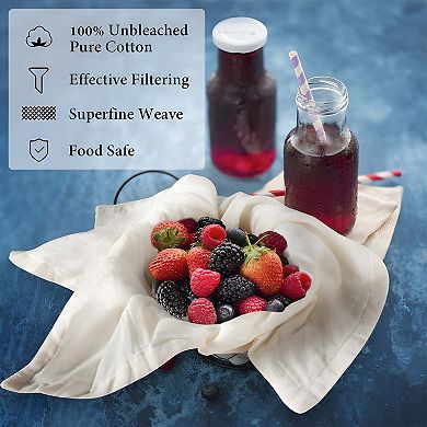 10 Pack Ultra Fine Reusable Cheese Cloths Unbleached Muslin for Straining