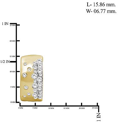 Jewelexcess Sterling Silver 1/2 Carat T.W. Diamond Cluster Hoop Earrings