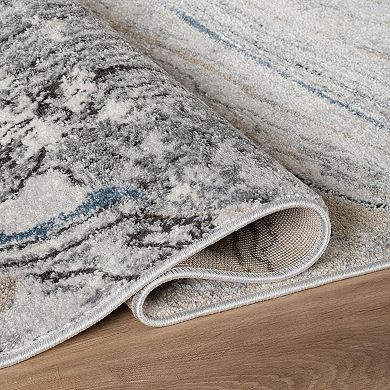 World Rug Gallery Marble Swirl Distressed Rug