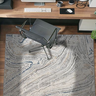 World Rug Gallery Marble Swirl Distressed Rug