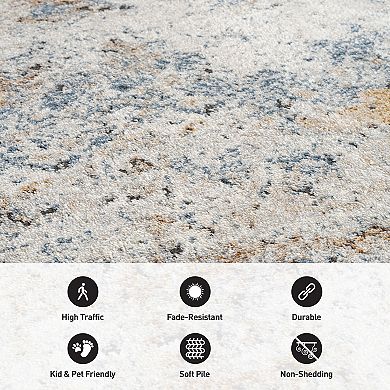 World Rug Gallery Blended Brushstroke Abstract Rug