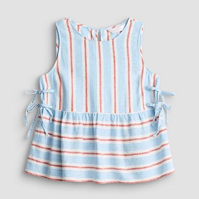 Petite LC Lauren Conrad Side Tie Peplum Tank Top