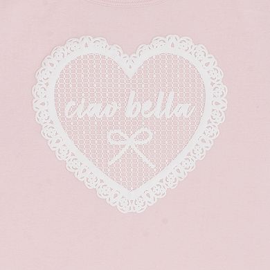 Girls' 7-12 Tween Diva 2-Piece Graphic Tee & Stretch Lace Tiered Skort Set