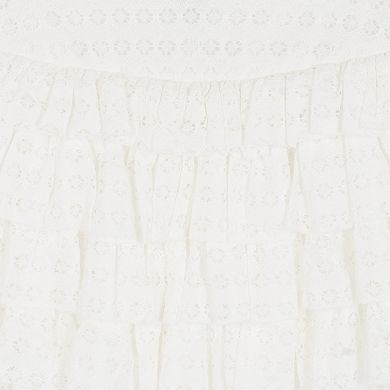 Girls' 7-12 Tween Diva 2-Piece Graphic Tee & Stretch Lace Tiered Skort Set