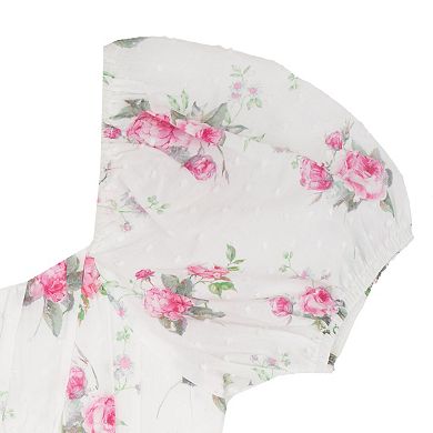 Girls 7-16 Rare Editions Clip Dot Puff Sleeve Dress