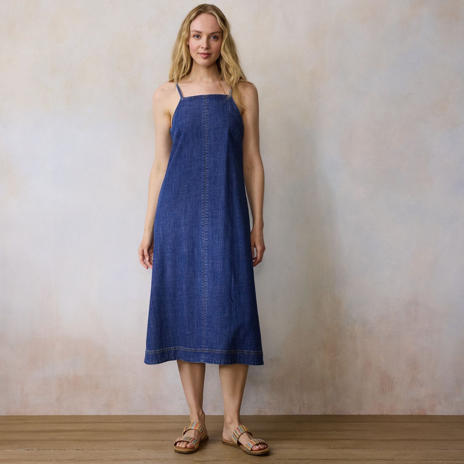 Женские платья LC Lauren Conrad Square Neck Denim Maxi Dress