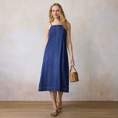 Women's LC Lauren Conrad Square Neck Denim Maxi Dress