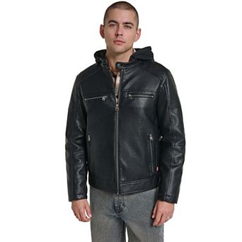 Men's Levi's® Faux Leather Hooded Racer Jacket