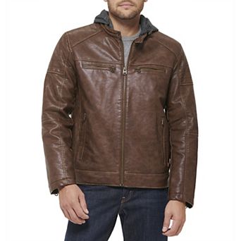Men's Levi's® Faux Leather Hooded Racer Jacket