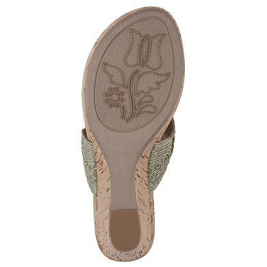 White Mountain Women's Wedge Thong Sandals