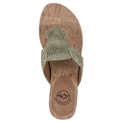 White Mountain Women's Wedge Thong Sandals