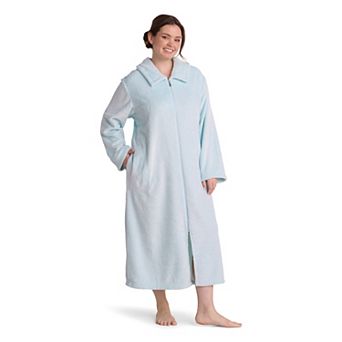 Plus Size Miss Elaine Essentials French Fleece Long Robe