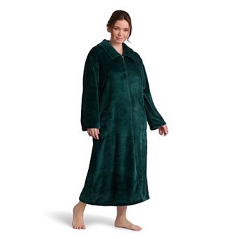 Plus Size Miss Elaine Essentials French Fleece Long Robe